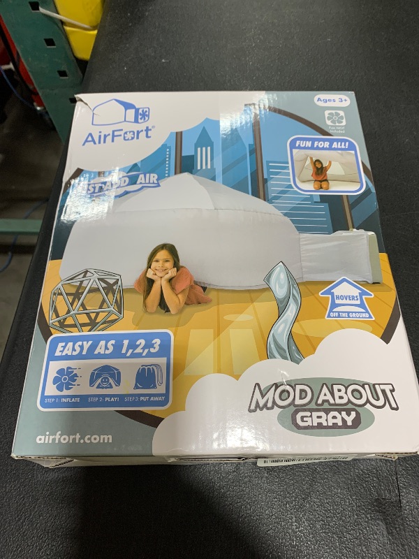 Photo 1 of The Original Patented AirFort - Build A Fort in 30 Seconds, Inflatable Fort for Kids, Play Tent for 3-14 Years, A Playhouse Where Imagination Runs Wild, Fan not Included (Mod About Gray)