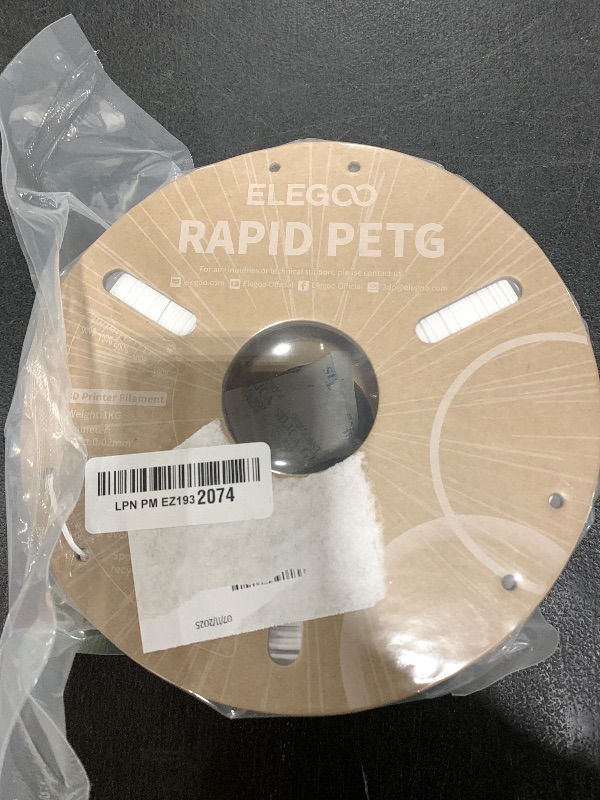 Photo 1 of ELEGOO Rapid PETG Filament 1.75mm White 2KG, High Speed 30-600mm/s 3D Printer Filament Dimensional Accuracy +/- 0.02 mm, 1kg Cardboard Spool(2.2lbs) Fits for Most FDM 3D Printers