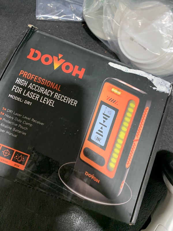Photo 1 of DOVOH High Accuracy Laser Level Receiver : Dual LCD Display Laser Level Detector 197ft in Sunlight Outdoors, Loud Speaker, IP54 Shock-resistant, DR1