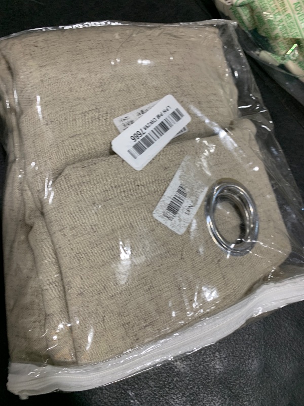 Photo 1 of Nanspring Brownish Grey Living Room Curtains 96 Inches Long 2 Panel Set Linen Grommet Light Filtering Semi Sheer Curtain Drapes Farmhouse Decor for Bedroom 52x96