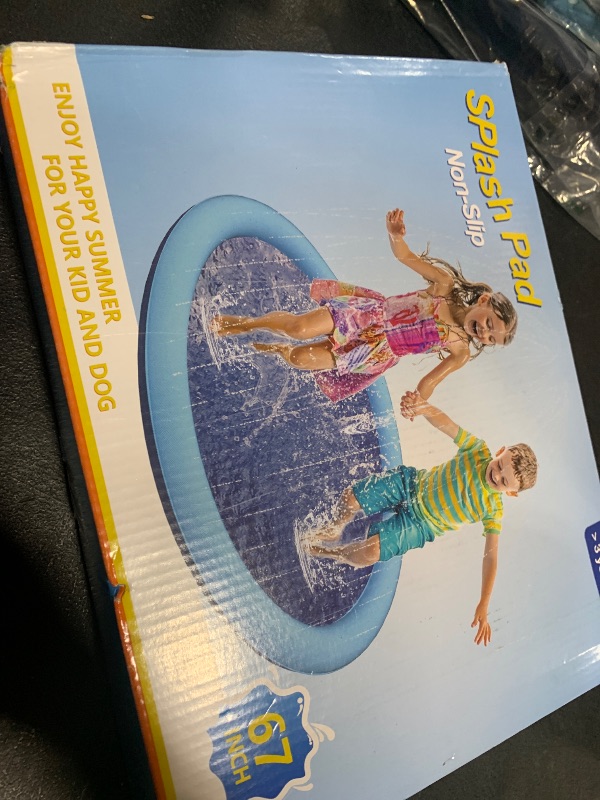 Photo 1 of Splash Pad for Dog and Kids, 67IN Dog Pool Outdoor Water Toys, Dog Sprinkler, Water Play Pool, Perfect for Summer Backyard Fun