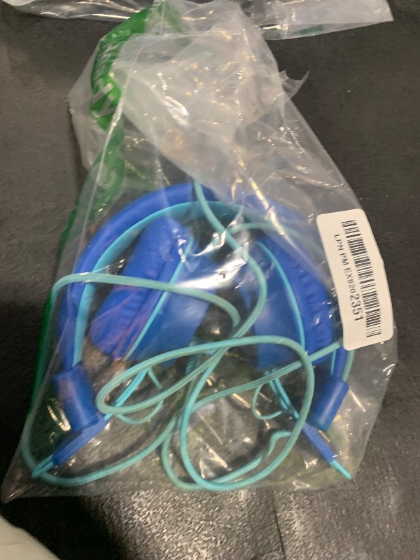 Photo 1 of iRAG J01 Kids Headphones Foldable Stereo Tangle-Free 5ft Long Cord 3.5mm Jack Plug in Wired On-Ear Headset for iPad/Amazon Kindle Fire/Toddler/Boys/Girls/School/Laptop/Tablet(Ocean Blue)