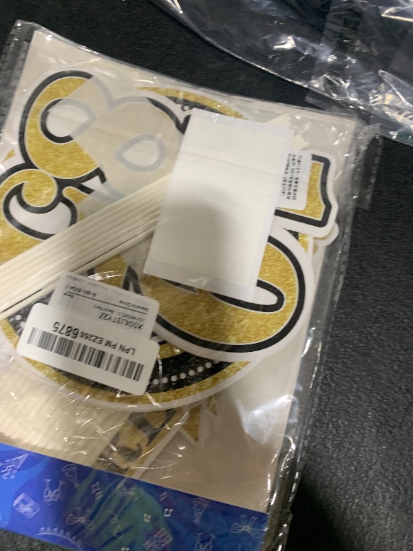 Photo 1 of JOYMEMO 24 Pcs 40 Year Class Reunion Centerpiece Sticks Black and Gold, 40th School Class Reunion Decorations Table Centerpieces Double-sided for Class of 1985 High School Reunion Welcome Back Party