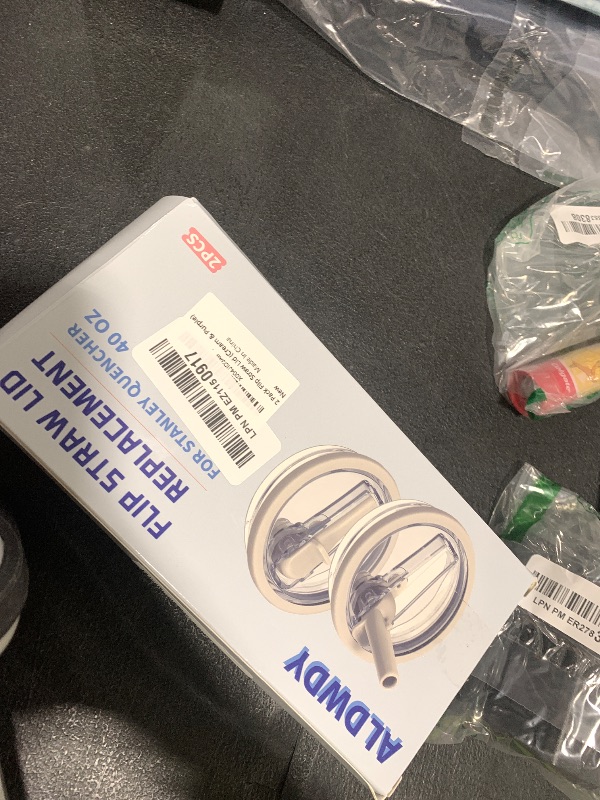 Photo 1 of 2 Pack 40 oz Flip Straw Leak Proof Lid for Stanley H2.0 Quencher, Stanley Lid Replacement 40 oz for Stanley Cup Accessories ProTour, No Spill Proof Straw Cover for Stanley Accessories (Cream & Purple)