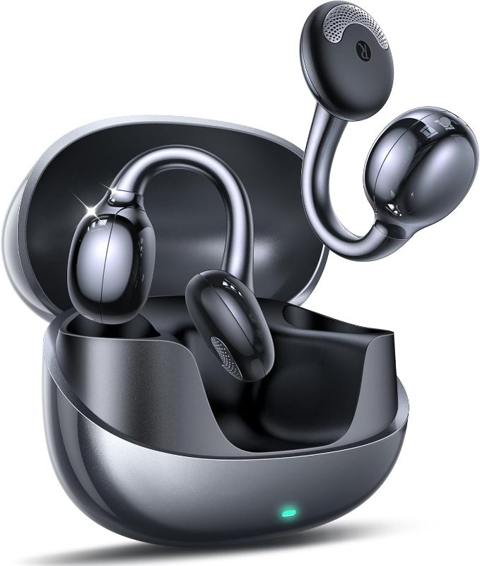 Photo 1 of JOYROOM OE3 Clip-On Earbuds, Wireless Open Ear Earbuds Headphones with Auto L-R Recognition, Omni Tap Control, Immersive Sound, and Ultra-Light 4.9g Fit, Comfortable for Workouts and Daily Use?Black?