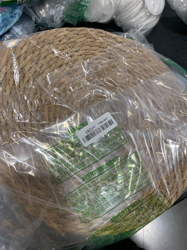 Photo 1 of 13 in Round Woven Placemats Plate Chargers Set of 10, Boho Farmhouse Rustic Woven Place Mats for Dining Table Decor, Rattan Wicker Table Mats Jute Braided Chargers for Dinner Plates