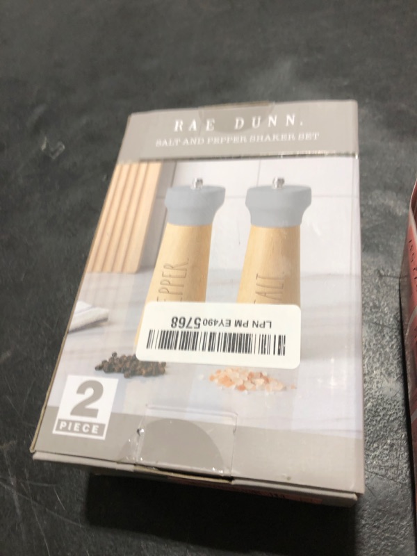 Photo 1 of Rae Dunn Salt and Pepper Grinder Set of 2 - Bamboo Sea Salt Pepper Grinder - Classy Salt and Pepper Shakers - Pepper Mill & Salt Mill, Gray
