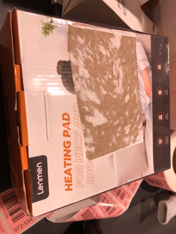 Photo 1 of Lenmen Graphene-Infused 1Min Fast Heating Pad, Deeper Pain Relief Weighted Heating Pads for Neck and Shoulders and Back, Heated Wrap with 6 Heat Options 4 Auto Timer, Gifts for Men Women Mom Christmas