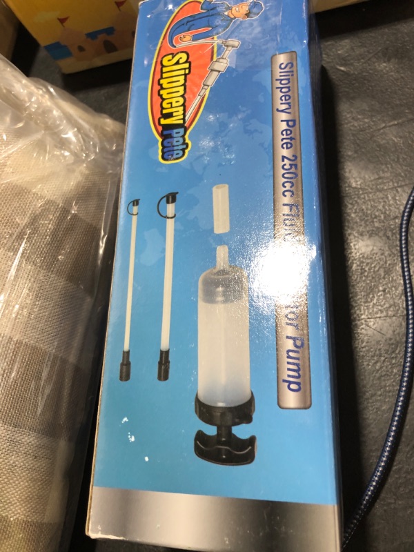 Photo 1 of Slippery Pete - 250cc Automotive Fluid Extractor Pump, Transfer Engine Oil, ATF, Power Steering Fluid, Coolant to and from Fluid Containers and Reservoirs (NBR Seals NOT Suitable for Brake Fluid)