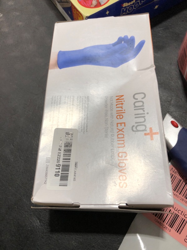 Photo 1 of Caring Nitrile Exam Gloves (100ct), Powder Free and Not Made with Natural Rubber Latex, Gloves for Medical Use, Cleaning, Food Prep and More, Medium
