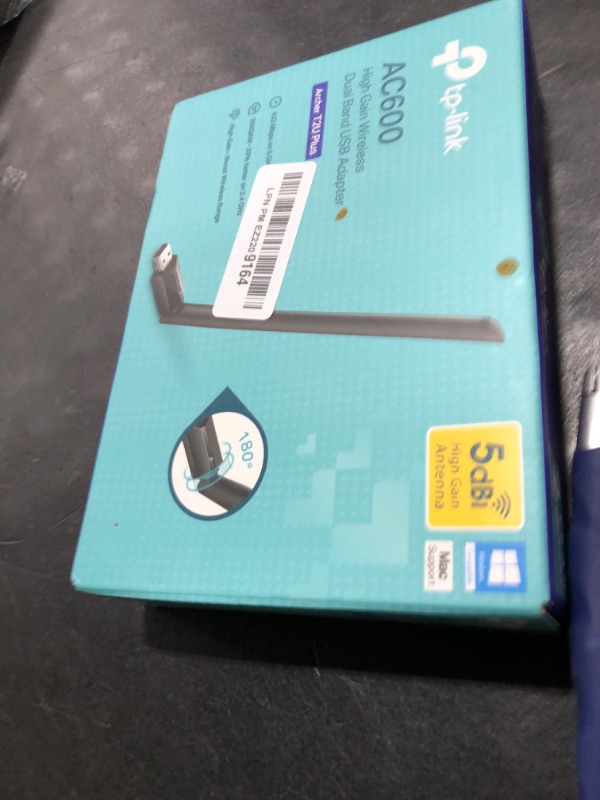 Photo 1 of TP-Link AC600 USB WiFi Adapter for PC (Archer T2U Plus)- Wireless Network Adapter for Desktop with 2.4GHz, 5GHz High Gain Dual Band 5dBi Antenna, Supports Win11/10/8.1/8/7/XP, Mac OS 10.9-10.14, Black