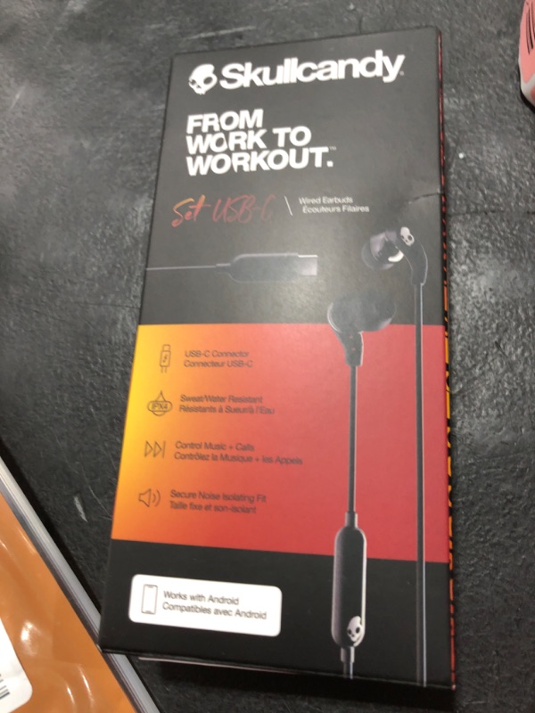 Photo 1 of Skullcandy Set USB-C Wired Earbuds with Noise Isolating Fit, Built-In Microphone Call and Track Control for iPhone Android, Ear Gel Sizes Included for Custom Fit - True Black