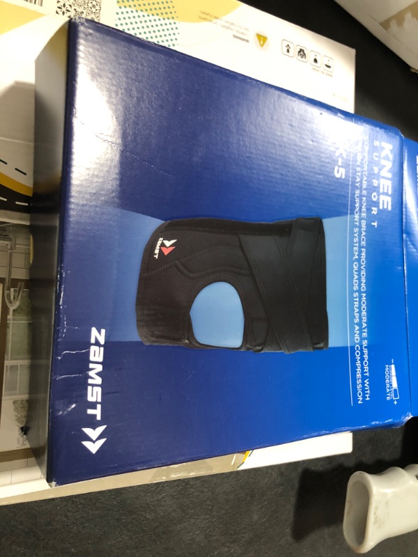 Photo 1 of Zamst EK-5 Sports Knee Brace - Adjustable Compression Knee Brace for Men and Women with Lateral Stabilization for General Knee Support and Knee Pain Relief - Large