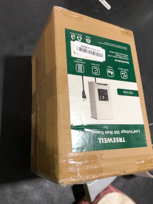 Photo 1 of TREEWELL 300W Low Voltage Landscape Transformer, Outdoor Landscape Lighting Transformer with Photocell Sensor & Timer, 120V AC to 12V/15V AC, Stainless Steel Weatherproof Transformer, ETL Listed