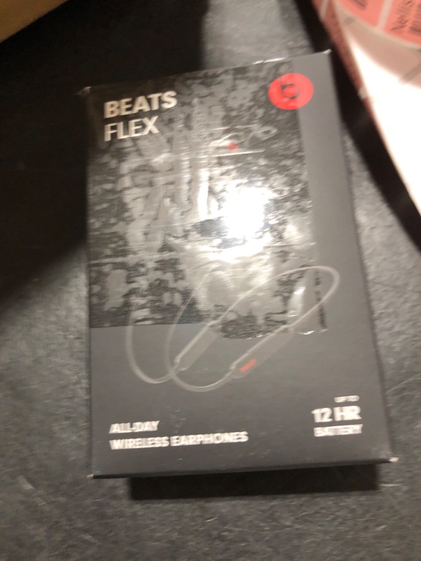 Photo 1 of Beats Flex Wireless Earbuds - Apple W1 Headphone Chip, Magnetic Earphones, Class 1 Bluetooth, 12 Hours of Listening Time, Built-in Microphone - Black