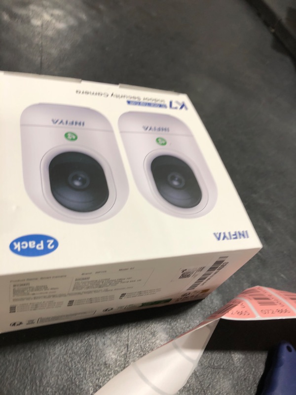 Photo 1 of INFIYA 2K Security Camera Indoor-360 Cameras for Home Security and One-Tap Call, Elderly/Cat/Baby/Nanny, Motion Alert, Intelligent Tracking, 2.4GHz WiFi Only, Work with Alexa/Google Home, K7 2Pack