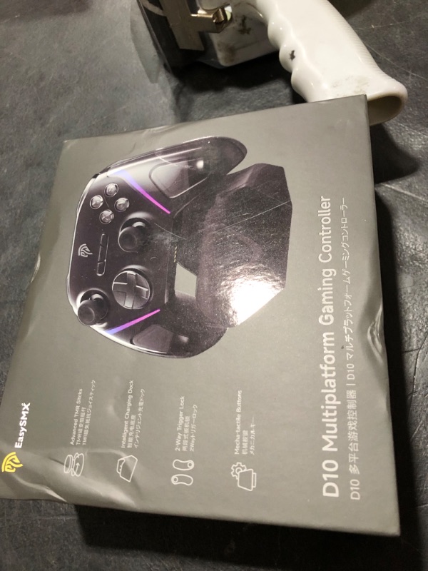 Photo 1 of EasySMX D10 Wireless Gaming Controller – TMR Joysticks, Dual-Mode Triggers, Mechanical Keys, 1000Hz Polling, RGB – Bluetooth Gamepad for PC/Switch/Switch 2/iOS/Android TV with Charging Dock