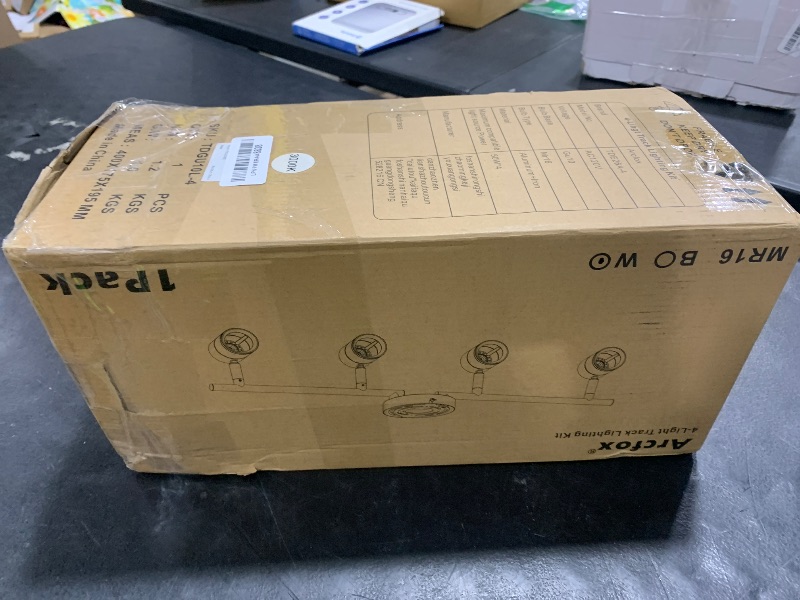 Photo 1 of Arcfox Replacement 4 Light Track Lighting Fixtures Ceiling Flexible Rotatable MR16 GU10 Base 4 Way LED Track Lighting Kit White for Shop Exhibition Gallery (LED 5W Bulb Included)
