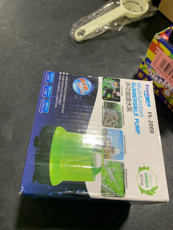 Photo 1 of FREESEA Fountain Submersible Water Pump: 330 GPH 25W Small Sump Pump for Outdoor Pond Hydroponic Statuary Waterfall Aquarium Fish Tank