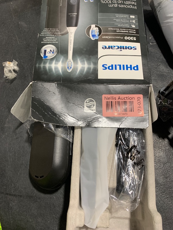 Photo 1 of Philips Sonicare ProtectiveClean 5300 Rechargeable Electric Toothbrush, with Pressure Sensor, 3 Cleaning Modes, SmarTimer and QuadPacer, with 2 Bonus Brush Heads, Travel Case, Black, Model HX6423/34
