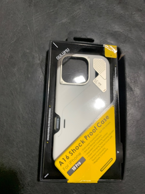 Photo 1 of Aulumu A16 Shockproof Case for iPhone 16 Pro | Updated Camera Control | Real Cooling | Aluminum Alloy Camera Frame | Multi-Layer Composite Protection - White
