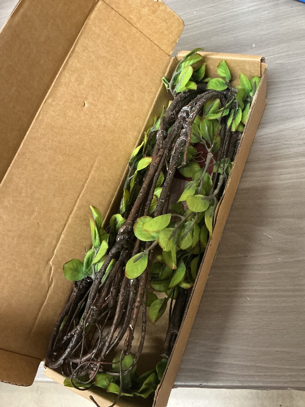 Photo 1 of 4 Pcs Artificial Ficus Branches Faux Eucalyptus Stems, 47.2 Inch Fake Greenery Stems Artificial Plants for Vase Filler Decoration, Fake Leaves Branches Centerpieces Decor