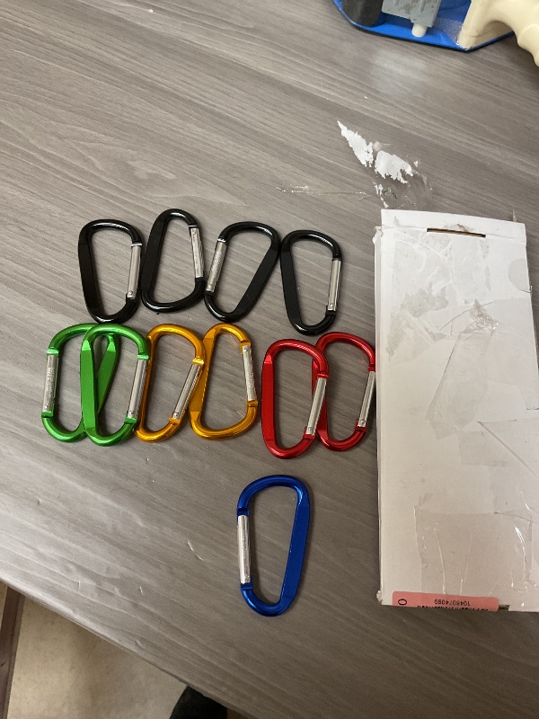 Photo 1 of SEE NOTES PICTURE………XIECHANEE 3" Aluminum Carabiner Clips, 12PCS D Ring Shape Keychain Carabiners Hook Buckle