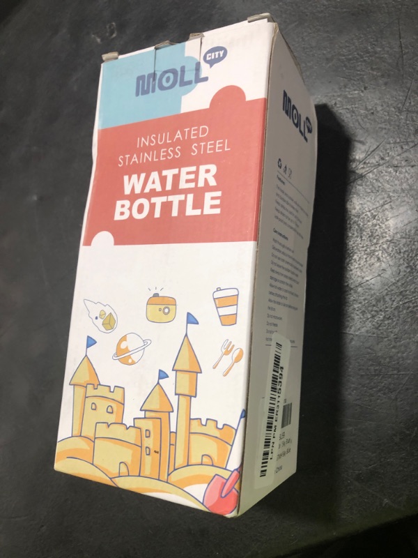 Photo 1 of Mollcity Kids Water Bottle with Spout Lid-12 oz Small Insulated Sports Water Bottle for School-Reuasble Stainless Steel Vacuum Travle Leak Proof Water Flask (Sky Blue)