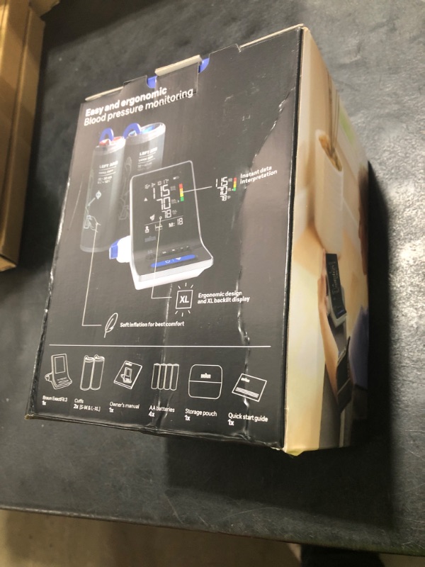 Photo 1 of Braun ExactFit 3 Blood Pressure Monitor for Home Use - Accurate Blood Pressure Machine, Color-Coded Results, Large Display High BP Monitor, 2 Upper Arm Cuff Sizes, 80 Memory Slots, FSA/HSA Eligible