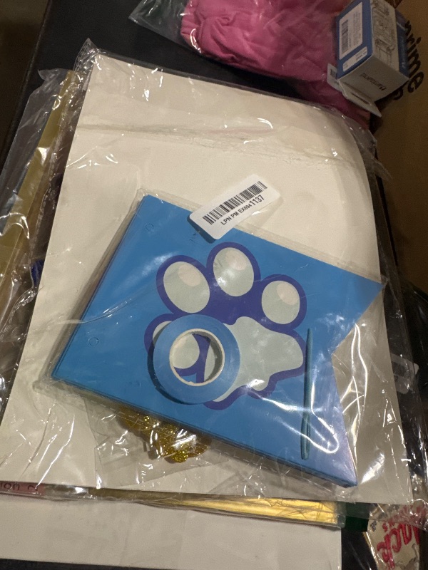 Photo 1 of Dog Birthday Party Supplies, Blue Dog Birthday Decorations, Lets Pawty Balloons Banner, Dog Baday Bandana Hat Scarfs