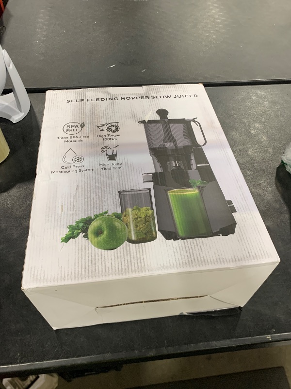 Photo 1 of Cold Press Juicer, 5.8" Extra Large Feed Chute Fit Whole Fruits & Vegetables, 350W Slow Masticating Juicer Machines, Easy to Clean, High Juice Yield?Grey?