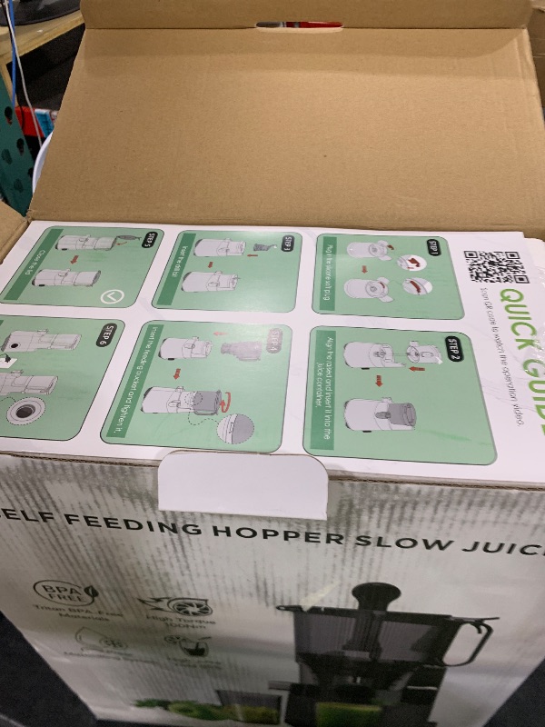 Photo 1 of Cold Press Juicer, 5.8" Extra Large Feed Chute Fit Whole Fruits & Vegetables, 350W Slow Masticating Juicer Machines, Easy to Clean, High Juice Yield?Grey?