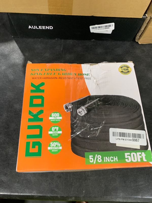 Photo 1 of GUKOK Non-Expanding Garden Hose, Lightweight, Ultra Flexible, Durable, Kink-Free Garden Hose, RV, Marine and Camper Hose, 50-Feet x 1/2-Inch