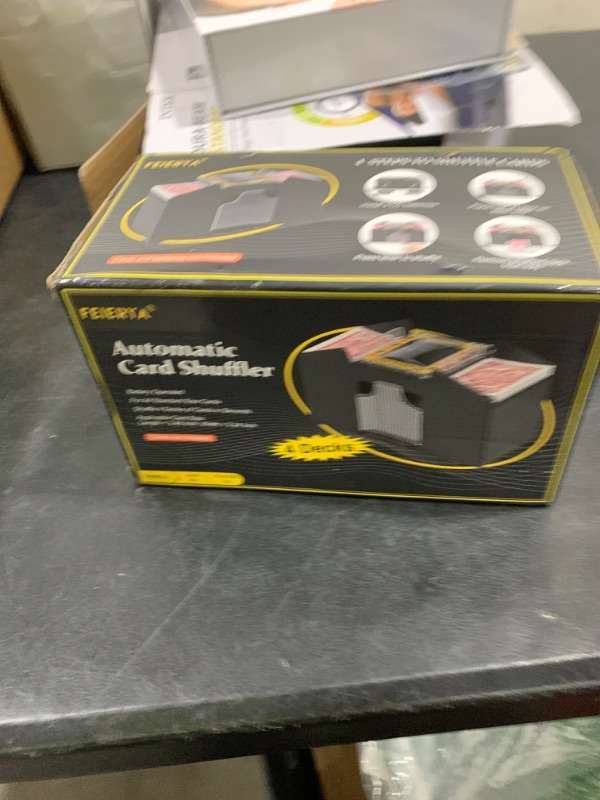 Photo 1 of FEIERYA Automatic Card Shuffler 4 Deck,Battery-Operated Electric UNO Poker Shuffler,Playing Card Shuffler for Home Card Game,Travel
