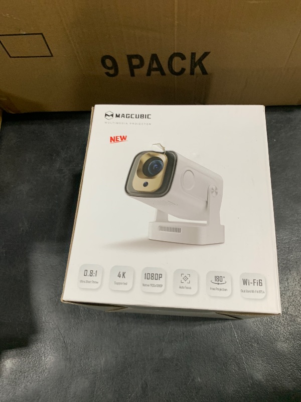 Photo 1 of ?Auto Focus&1080P?Magcubic Mini Smart Projector with 4K Support, Portable Projector with Wifi and Bluetooth, 5W Speaker, Built in Apps, Voice Control, Outdoor Movie Projector
