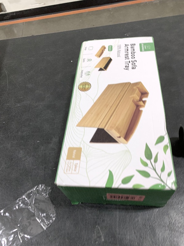 Photo 1 of Joy&Grace Couch Cup Holder, 3-in-1 Magnetic Detachable Couch Arm Tray, Bamboo Sofa Armrest Table with Anti-Slip Pad, Sofa Armrest Tray Table (Natural)