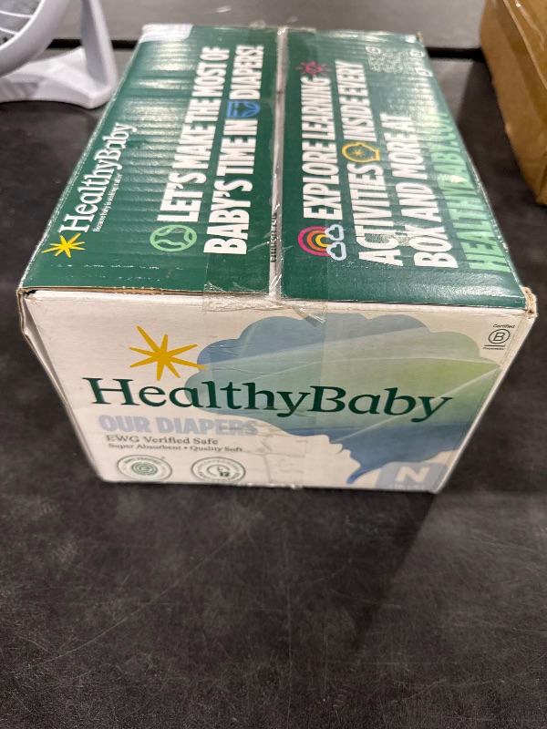 Photo 1 of HealthyBaby Our Diapers | EWG Verified Safe & Plant-Based Diapers | Leak Protection | Soft Organic Cotton Shell | Chlorine-Free Diaper for Sensitive Skin | Size N (Under 10 lbs) 66 Count