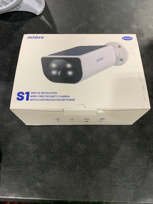 Photo 1 of AOQEE Cameras for Home Security-2K Wireless Security Camera Outdoor with AI Motion Detection & Siren, Non-Stop Solar Powered Charging, Color Night Vision, SD/Cloud Storage, Waterproof, S1 4P