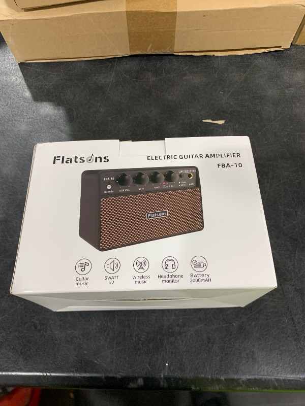 Photo 1 of Flatsons FBA-10 Guitar Amp, 10W Mini Electric Guitar Amplifier with Clean/Drive Channel, 6H Working, USB-C Rechargeable, 3.5mm Headphone/AUX Jack, Wireless Portable Amp for Indoor Practice, Traveling