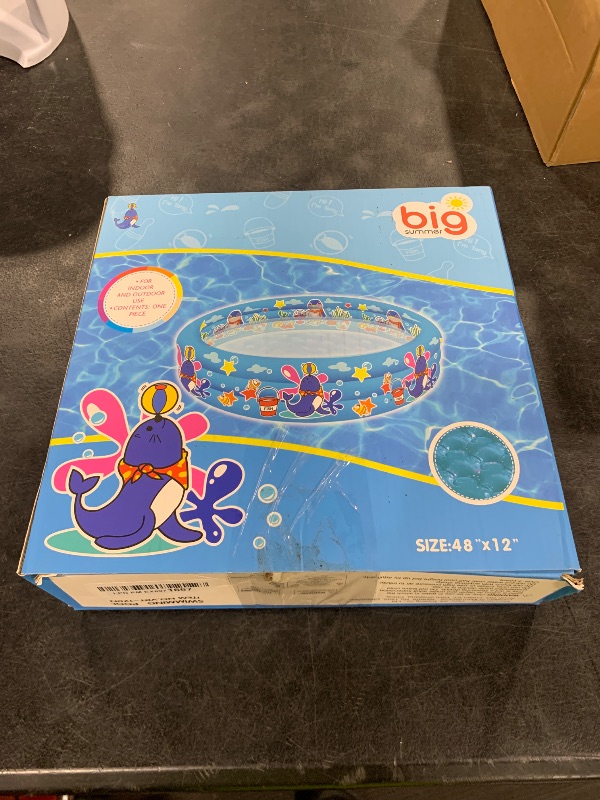 Photo 1 of 3 Rings Kiddie Pool for Toddler, 48”X12”?Kids Swimming Pool, Inflatable Baby Ball Pit Pool, Small Infant Pool (Blue)