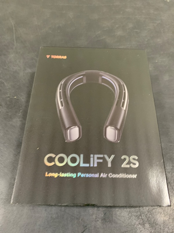 Photo 1 of TORRAS 2025 COOLiFY 2S Neck Fan, 3 Model, 3-28H Extended Battery Life, Neck Fans that Blow Cold Air, Neck Air Conditioner, Cooling Neck Fan for Work,Hiking,Travel. Gifts for Dad Husband Father, Black