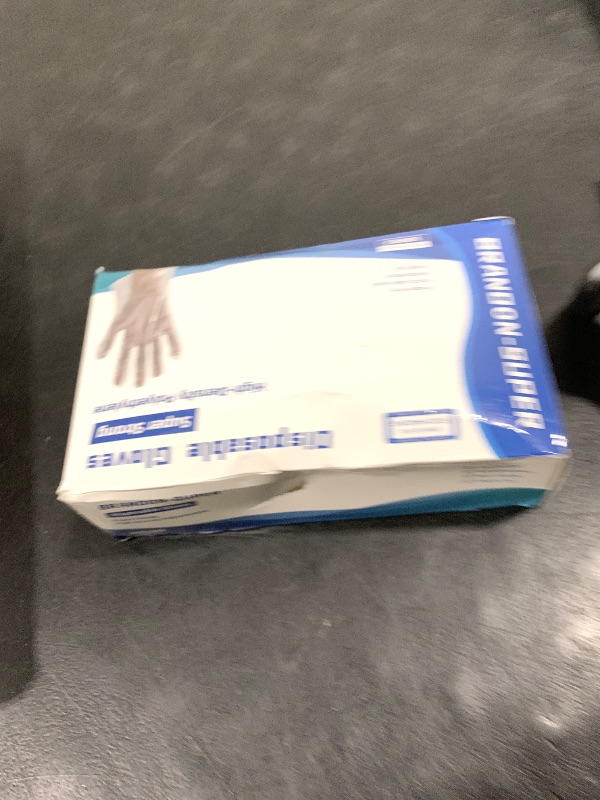 Photo 1 of Brandon-super Food Prep Gloves Plastic Food Safe Gloves, Food Handling, One Size Fits Most Poly 500ct Clear 500 Count (Pack of 1)