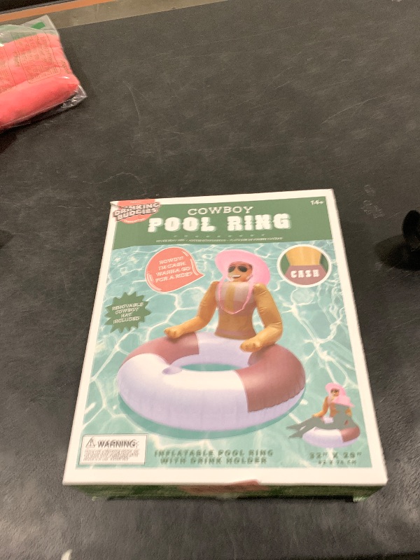 Photo 1 of NPW Drinking Buddies Rodeo Cowboy Pool Ring Hunky Cowboy Pool Inflatable Float for Swimming Pool with Removable Hat
