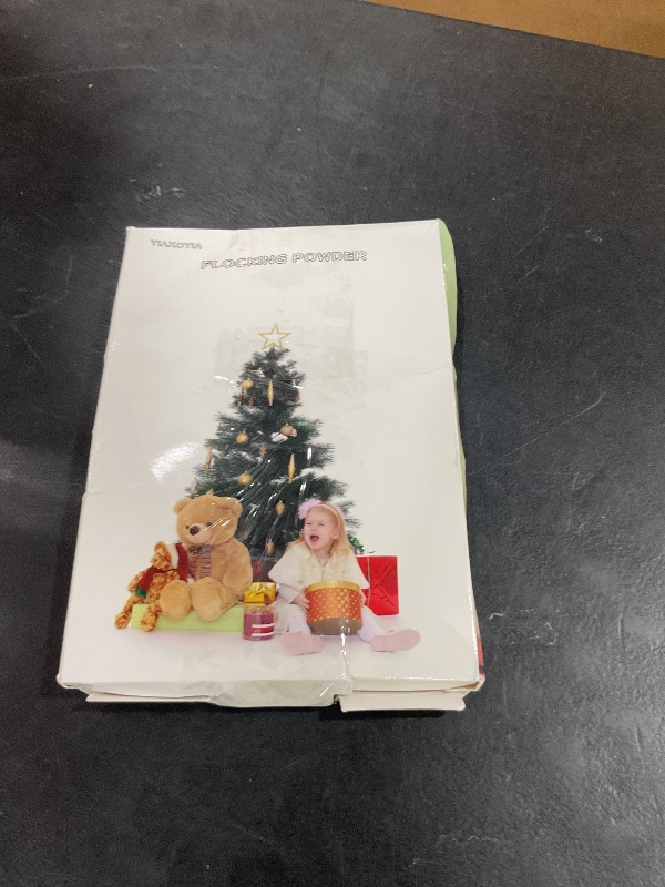 Photo 1 of 100g Flocking Powder, Velvet Fibers for Christmas Tree Crafts/Taba Squishy/Nails Art/Doll Decorations/DIY Scenery (White)