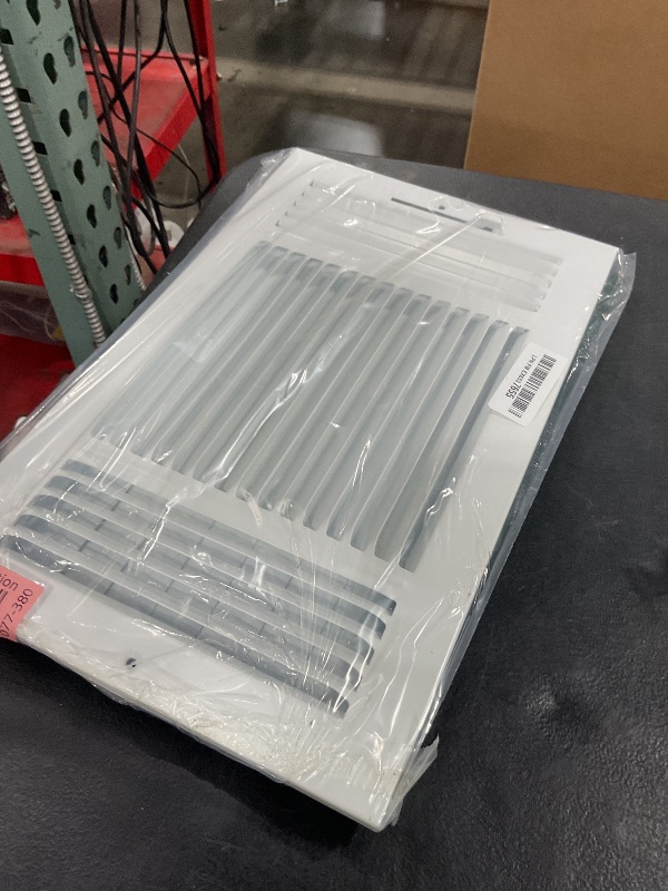 Photo 1 of 14" X 10" 3-Way AIR Supply Grille - Vent Cover & Diffuser - Flat Stamped Face - White [Outer Dimensions: 15.75"w X 11.75"h]