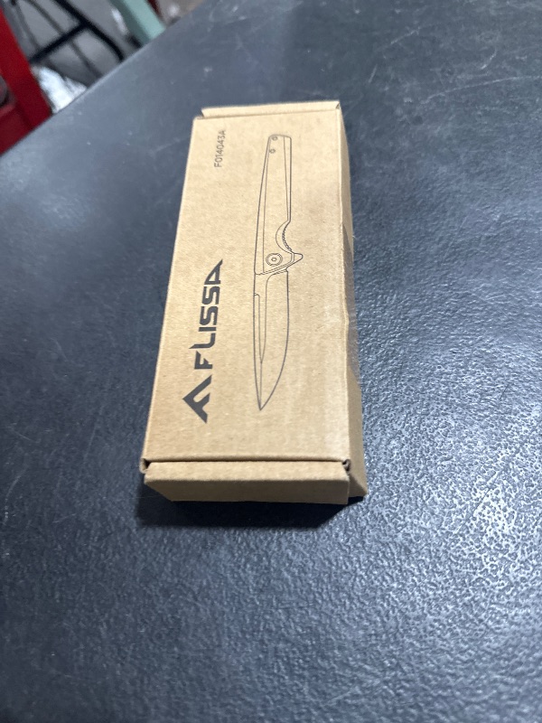 Photo 1 of FLISSA Pocket Knife, Folding EDC Knife, 4 inch D2 Blade, G10 Handle, for Outdoors, Hiking, Camping, Black