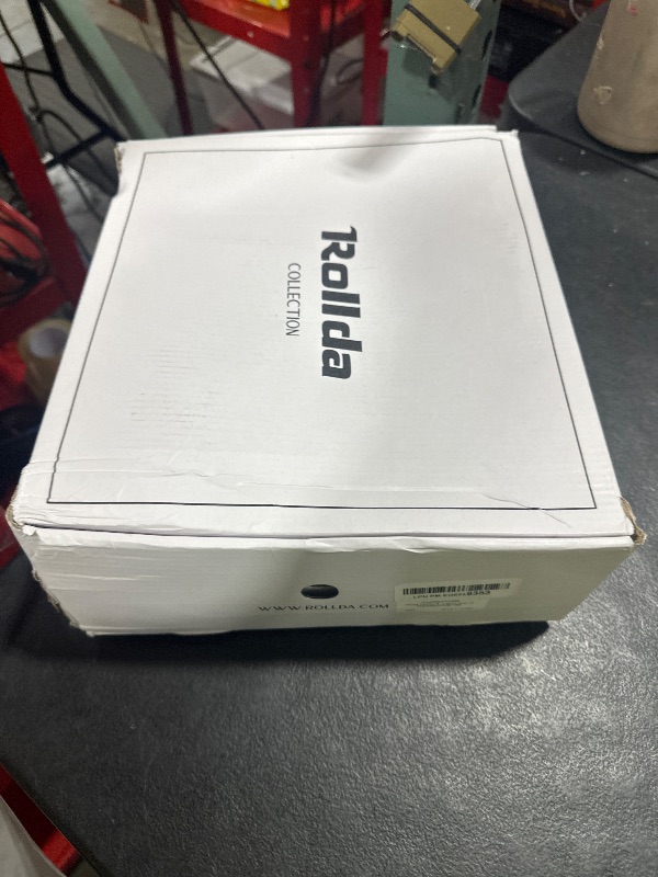 Photo 1 of Rollda Cowboy Boots for Men Western Boots Men's Square Toe Chunky Heel Mid-Calf Boots Classic Embroidered Pull On Tabs Dark Brown Size 12