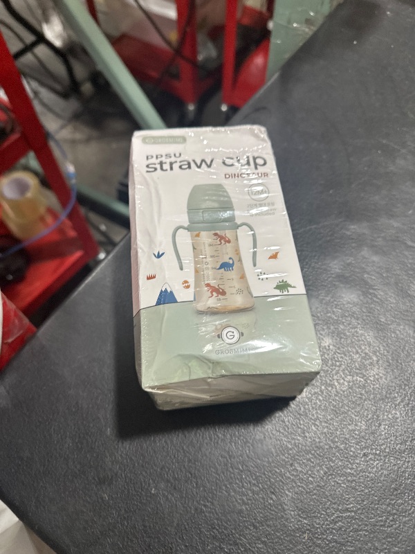 Photo 1 of GROSMIMI Flip Top Spill Proof Sippy Cup, PPSU, BPA Free, 10 oz, Stage 2 Straw for Toddlers (Dinosaur)