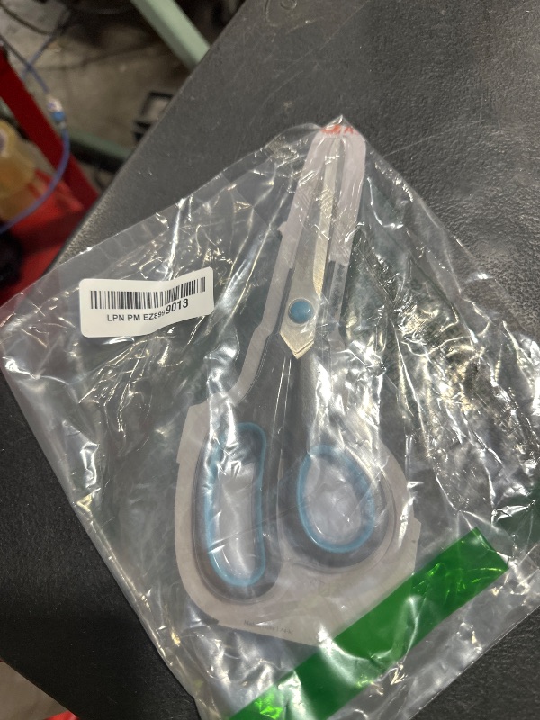 Photo 1 of Asdirne 8.5" Scissors, Stainless Steel Blades, Soft Grip Handle, Suitable for Households,Offices and Schools, All Purpose, Blue/Grey
