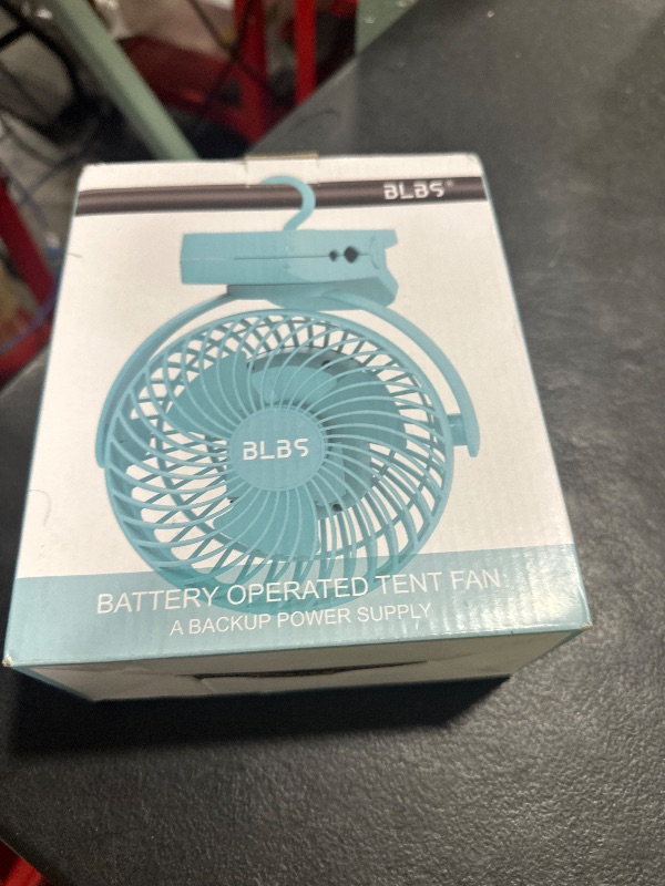 Photo 1 of BLBS Clip on Fan 65Hrs Camping Fan with LED Light, 12000mAh Battery Operated Fans & PortableFan Rechargeable, Small Desk Fans USB TravelFan for Tent Camping Golf Stroller, Blue